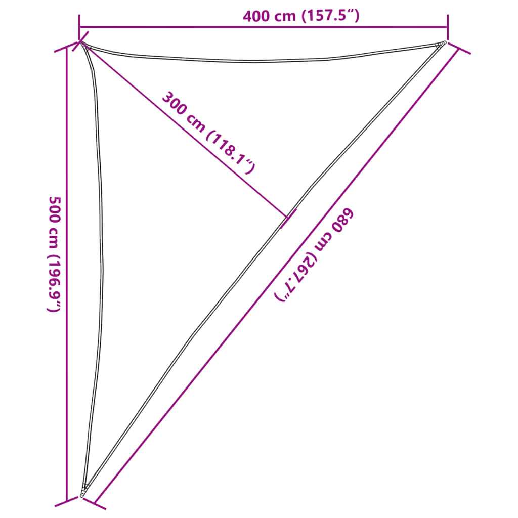 Sunshade Sail 160 g/m² Light Green 4x5x6.8 m HDPE