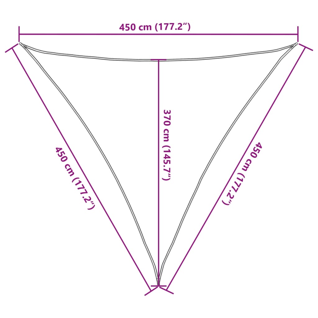 Sunshade Sail 160 g/m² Terracotta 4.5x4.5x4.5 m HDPE