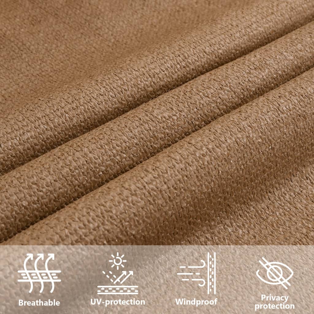 Sunshade Sail 160 g/m² Taupe 3.5x3.5x4.9 m HDPE