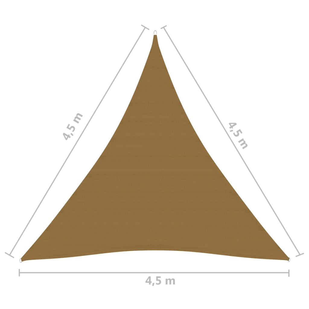 Sunshade Sail 160 g/m² Taupe 4.5x4.5x4.5 m HDPE