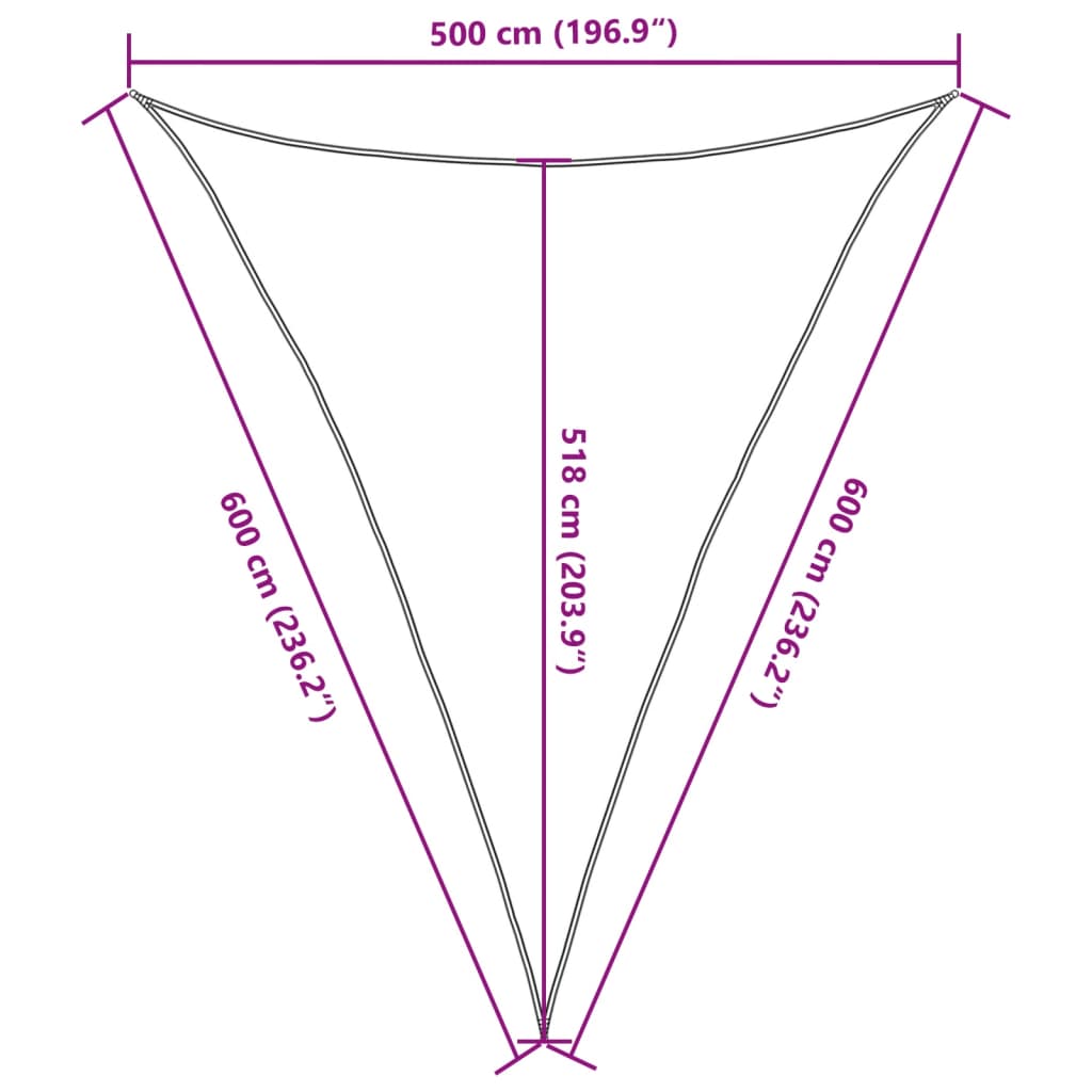 Sunshade Sail 160 g/m² Taupe 5x6x6 m HDPE