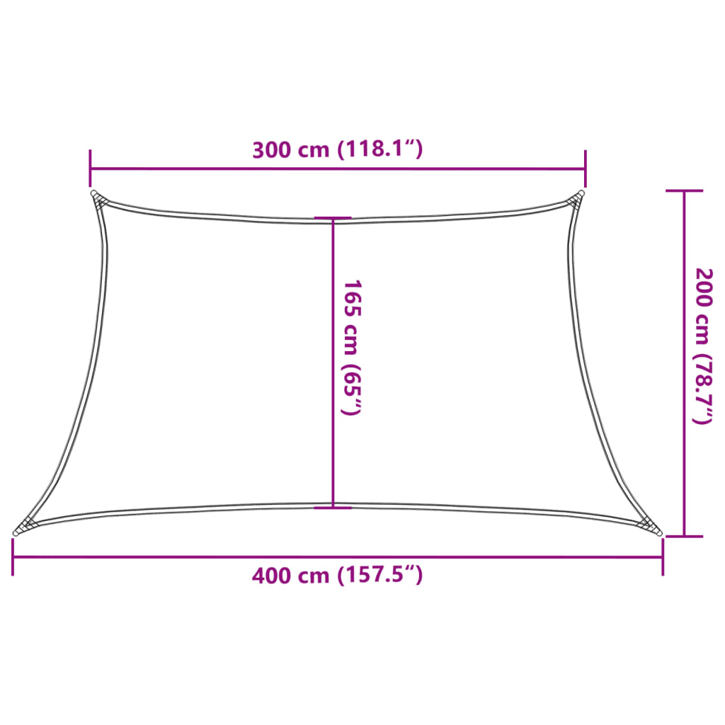 Sunshade Sail 160 g/m² Taupe 3/4x2 m HDPE