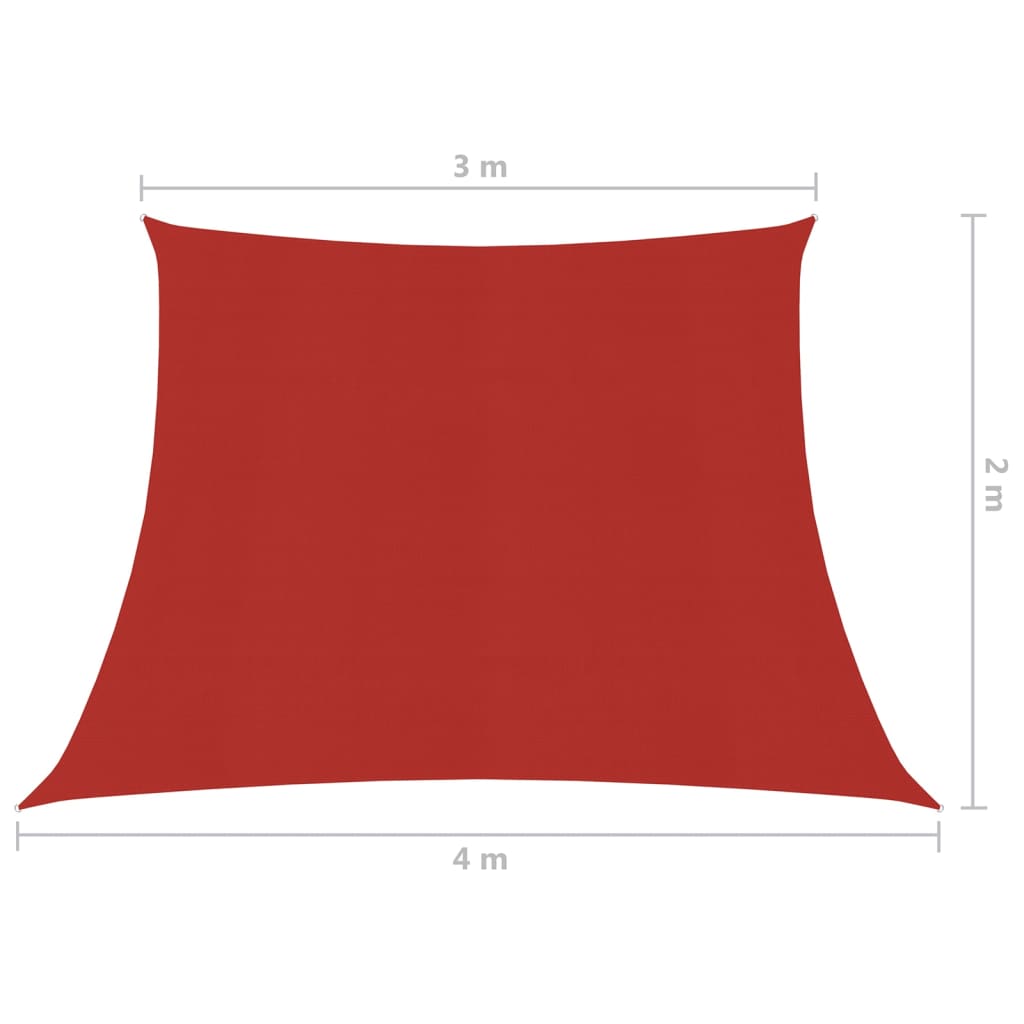 Sunshade Sail 160 g/m² Red 3/4x2 m HDPE