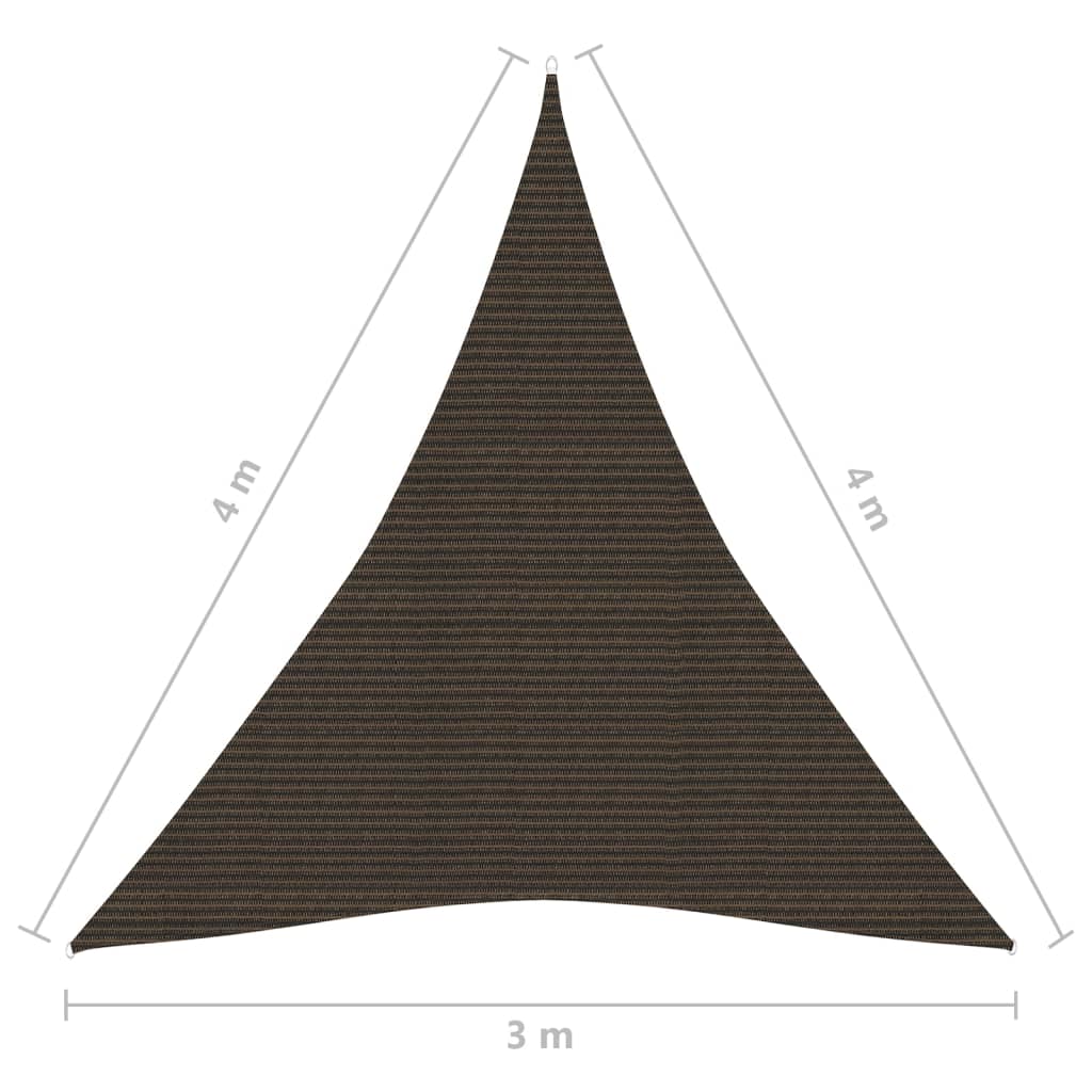 Sunshade Sail 160 g/m² Brown 3x4x4 m HDPE