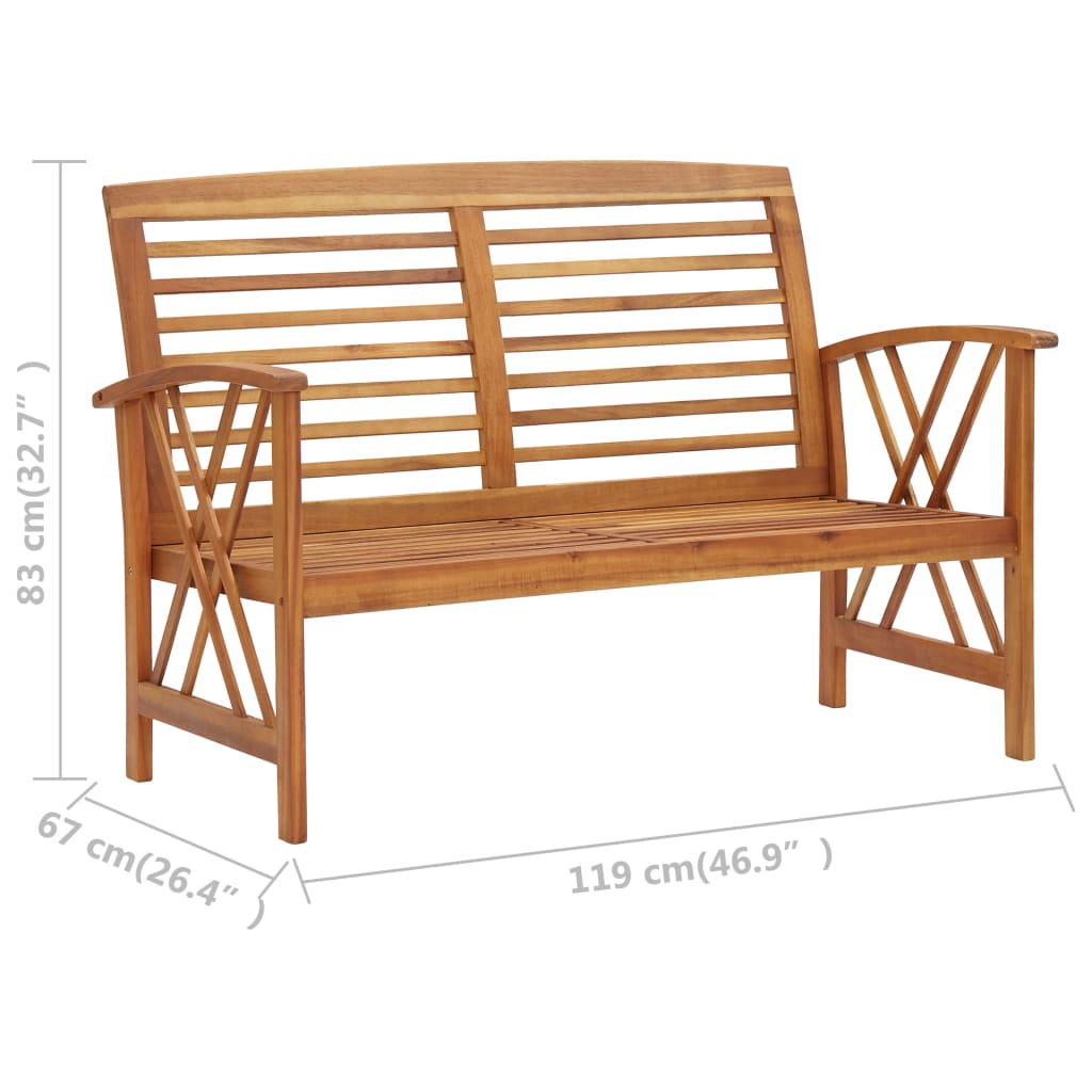 2 Piece Garden Lounge Set Solid Acacia Wood