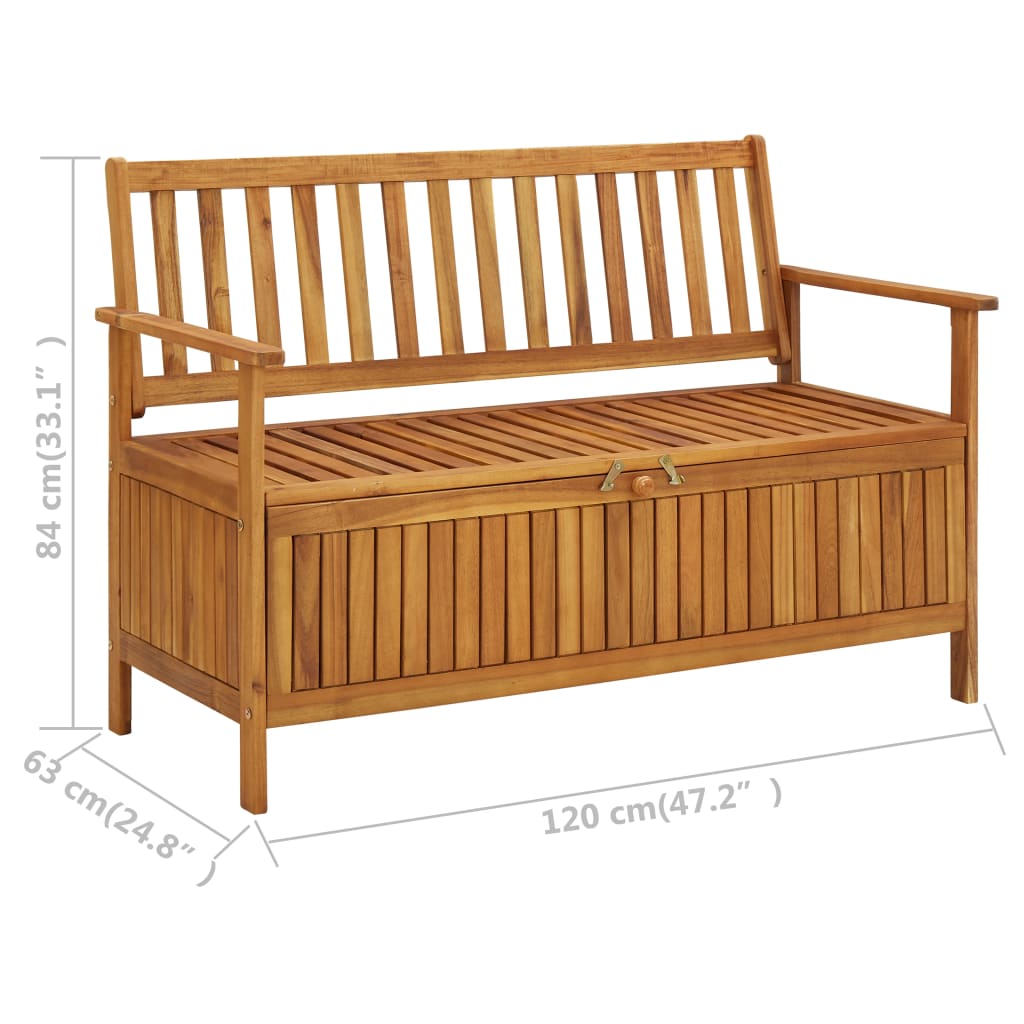 Garden Storage Bench 120 cm Solid Acacia Wood