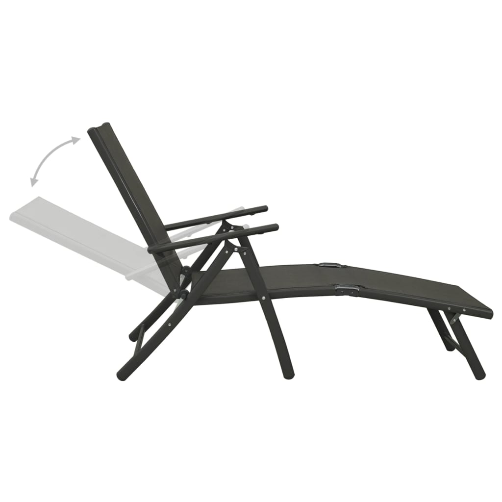 3 Piece Garden Lounge Set Textilene and Aluminium Black