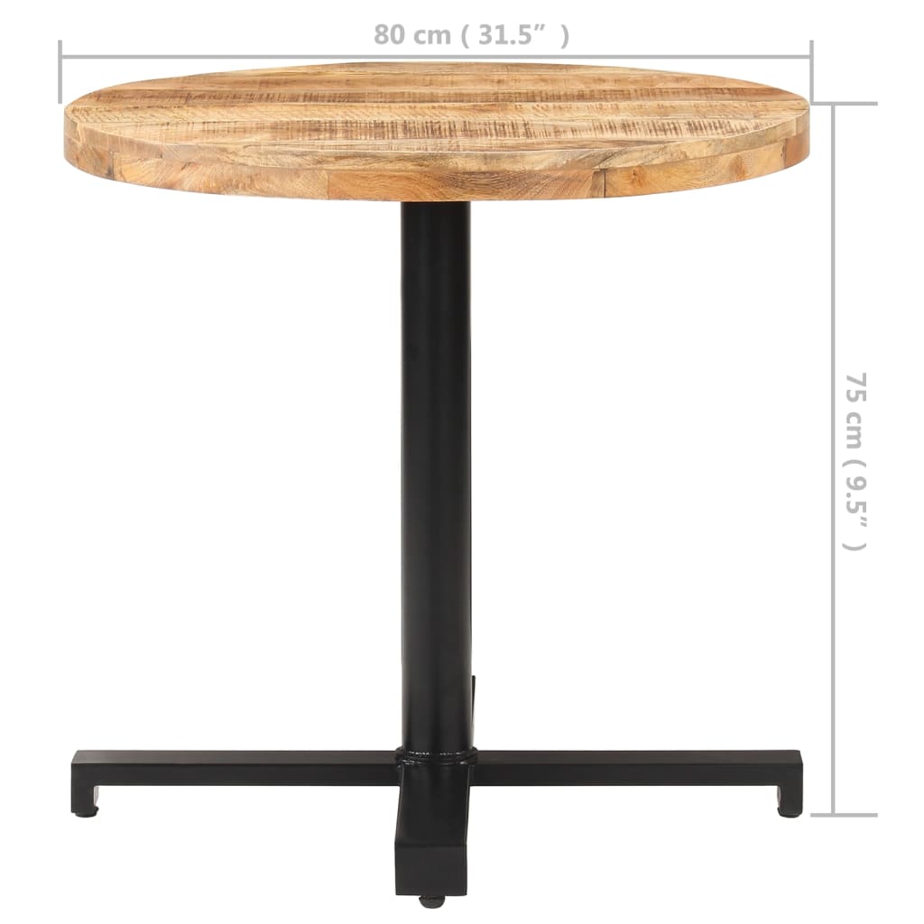 Bistro Table Round Ø80x75 cm Rough Mango Wood
