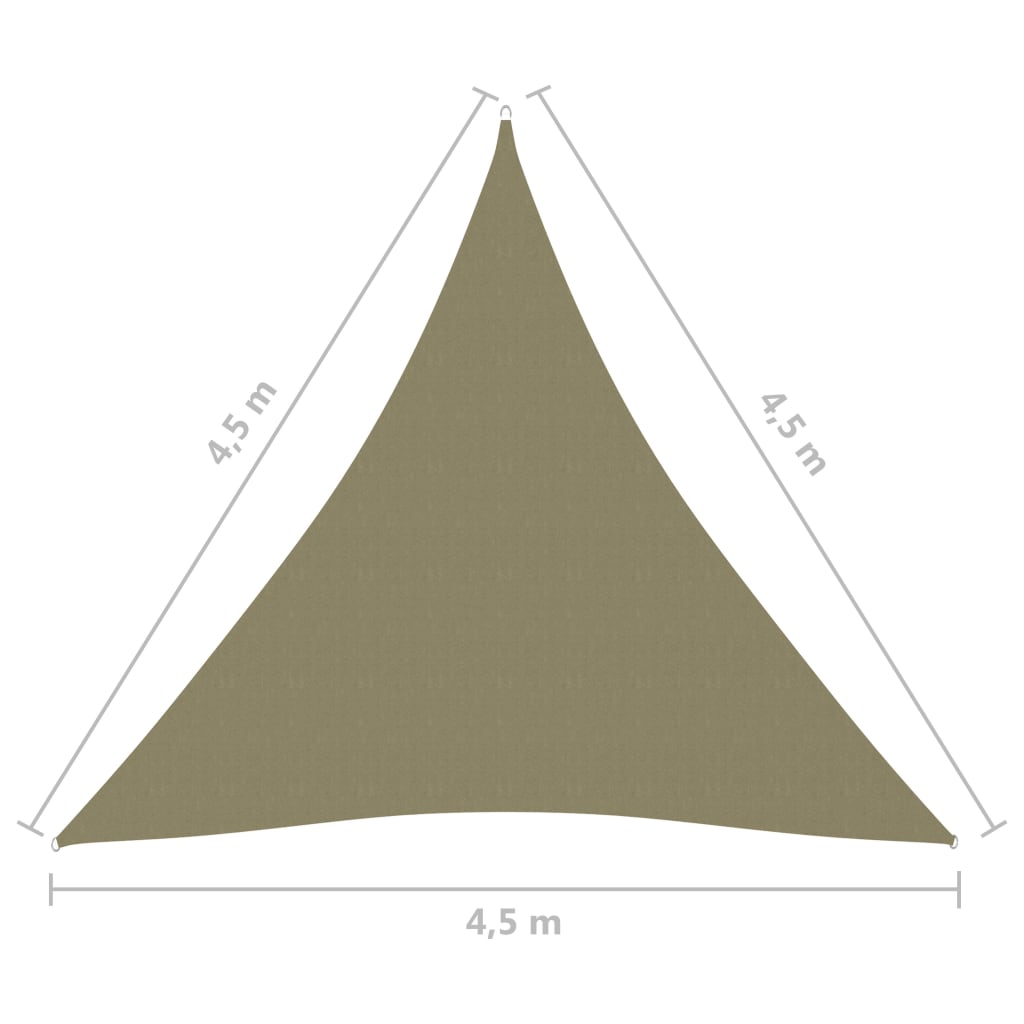 Sunshade Sail Oxford Fabric Triangular 4.5x4.5x4.5 m Beige