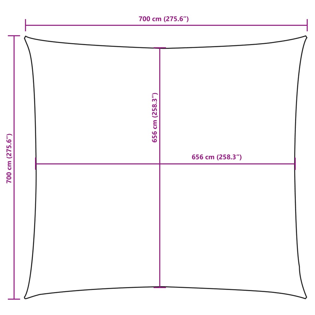 Sunshade Sail Oxford Fabric Square 7x7 m White