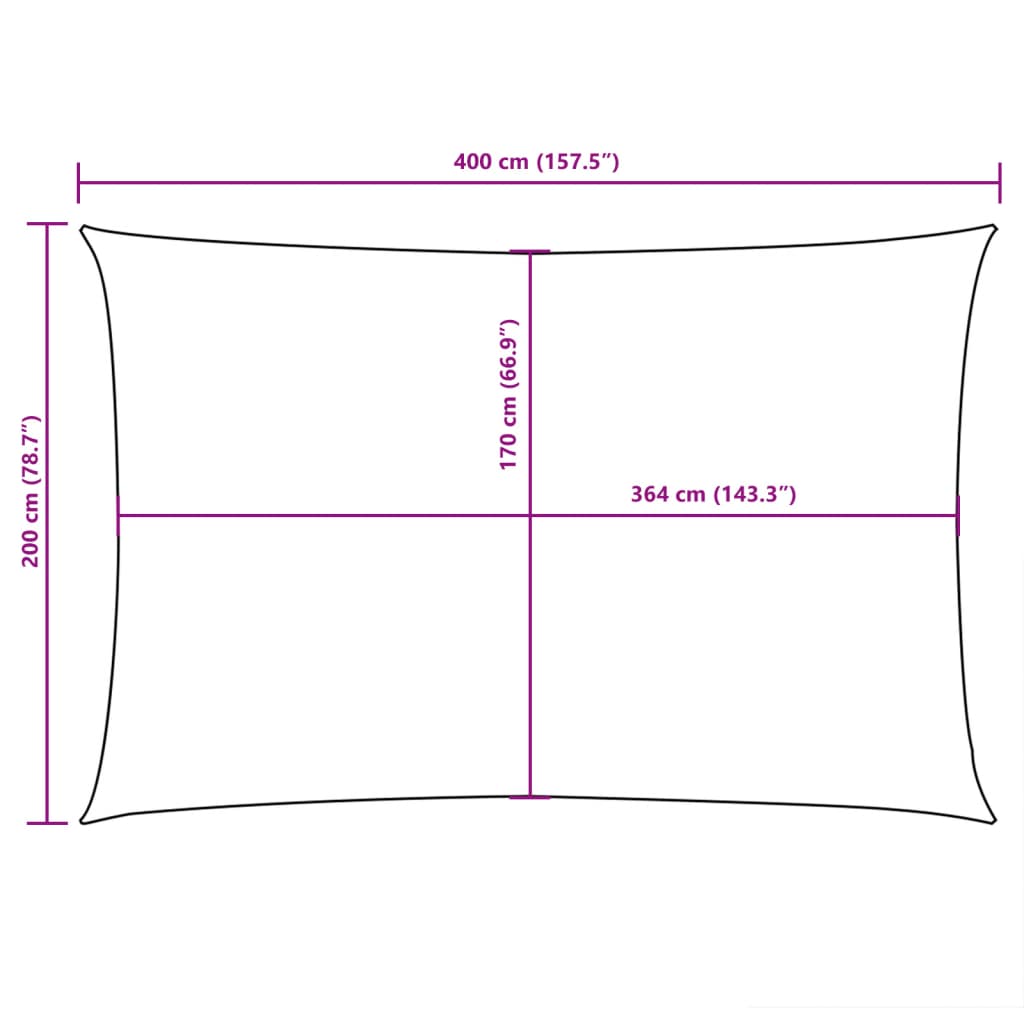 Sunshade Sail Oxford Fabric Rectangular 2x4 m White