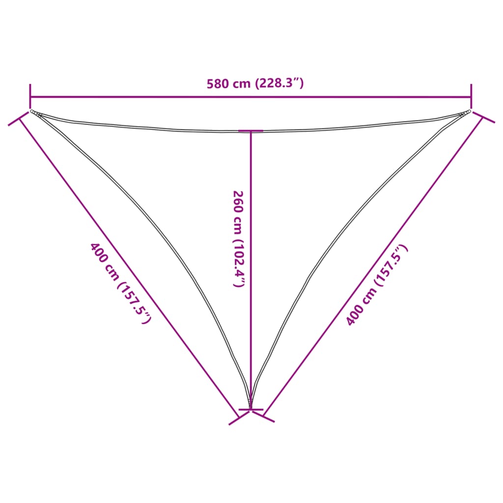 Sunshade Sail Oxford Fabric Triangular 4x4x5.8 m White