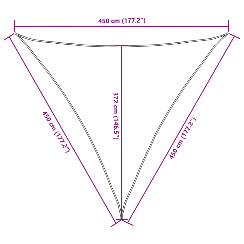 Sunshade Sail Oxford Fabric Triangular 4.5x4.5x4.5 m White