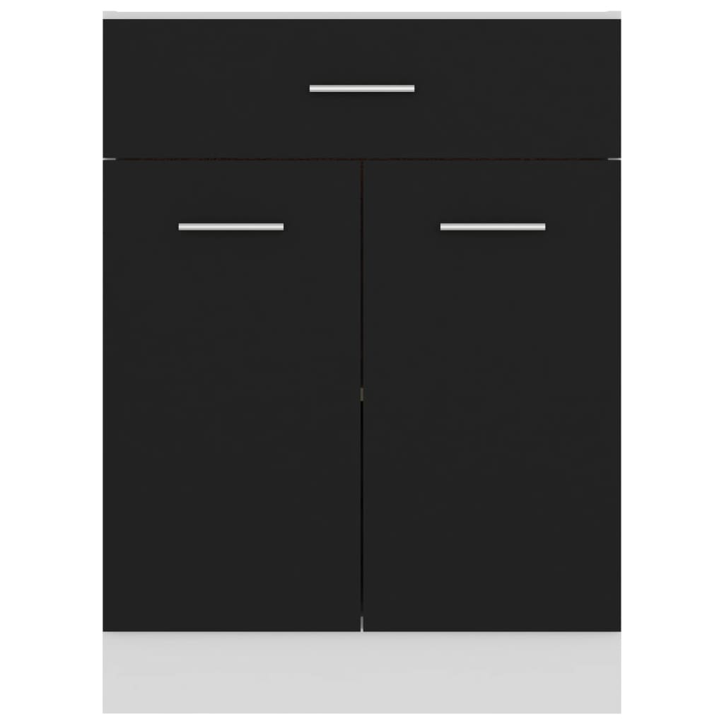 Drawer Bottom Cabinet Black 60x46x81.5 cm Engineered Wood