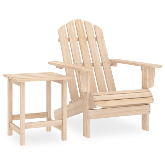 Garden Adirondack Chair with Table Solid Fir Wood