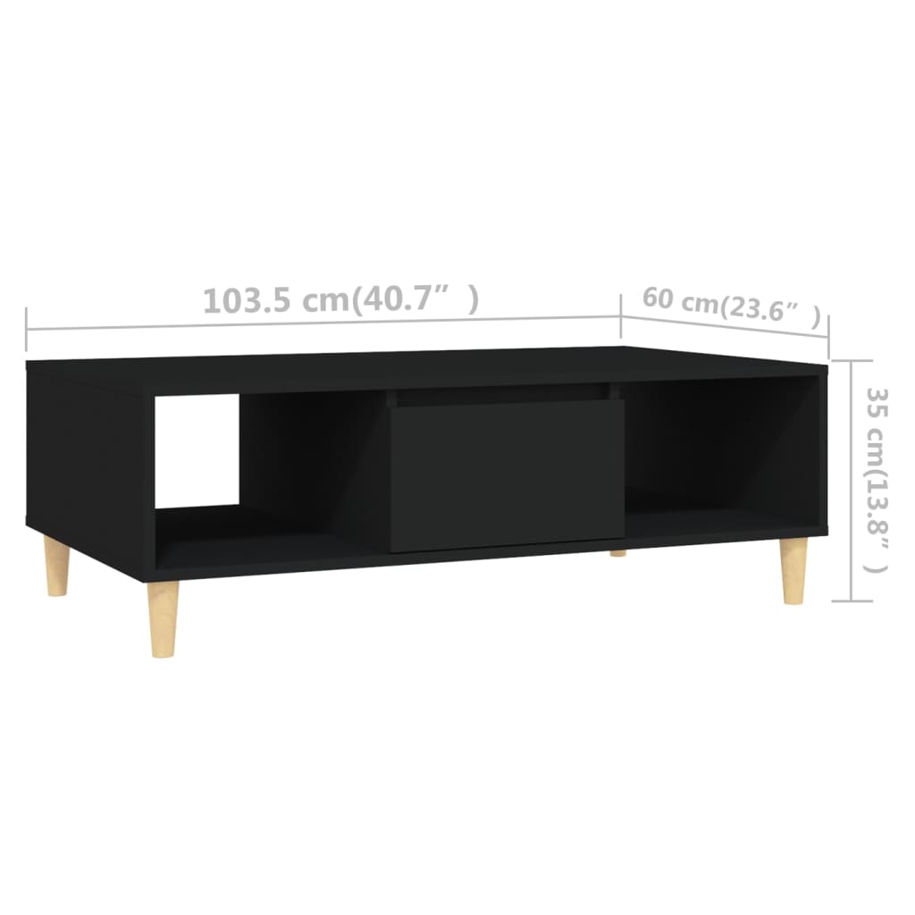 Coffee Table Black 103.5x60x35 cm Engineered Wood