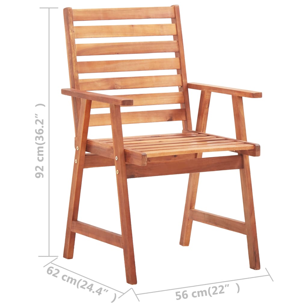Outdoor Dining Chairs 8 pcs Solid Acacia Wood