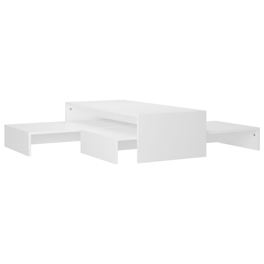 Nesting Coffee Table Set White 100x100x26.5 cm Engineered Wood