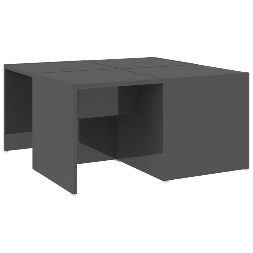 Coffee Tables 4 pcs High Gloss Grey 33x33x33 cm Engineered Wood