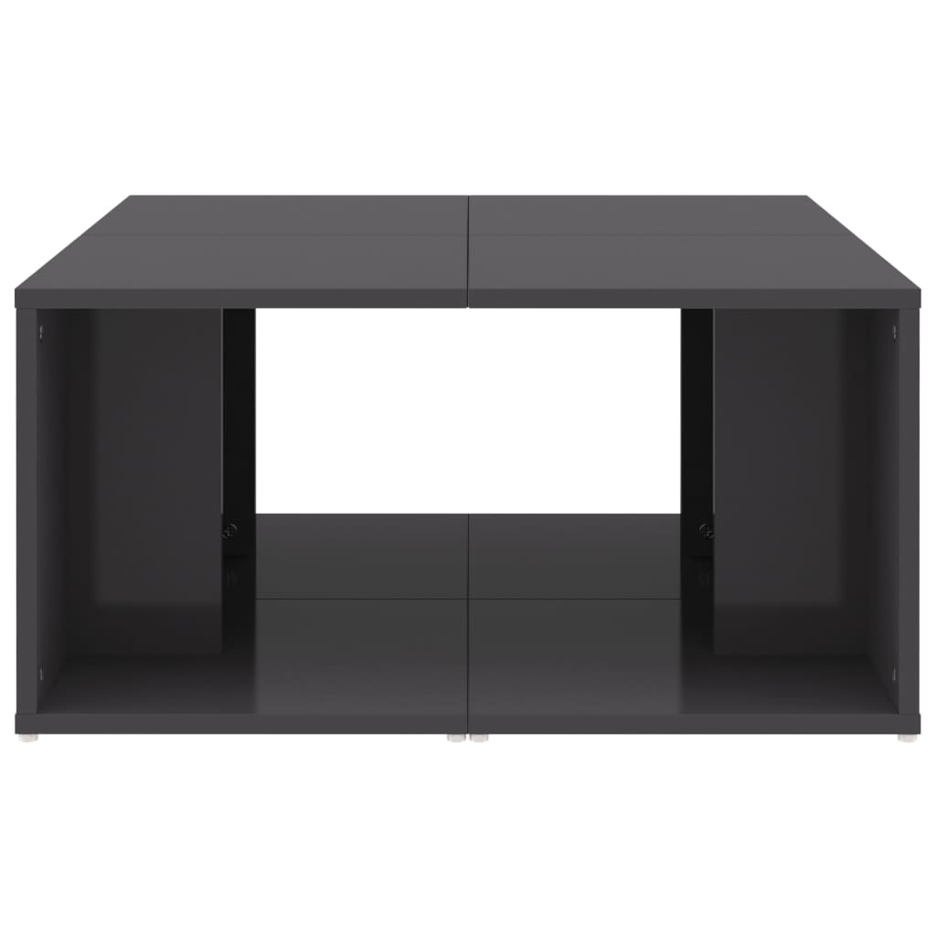 Coffee Tables 4 pcs High Gloss Grey 33x33x33 cm Engineered Wood