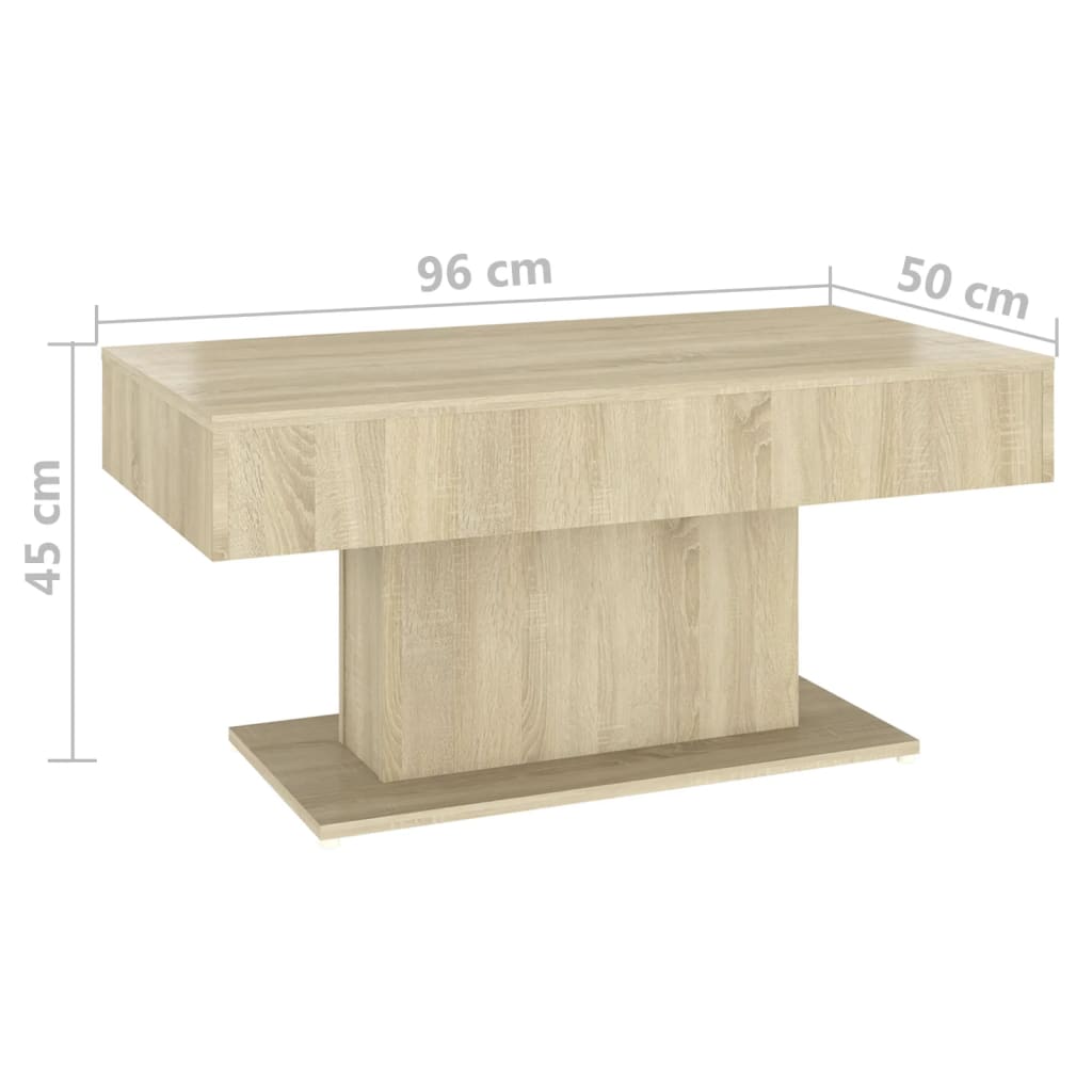Coffee Table Sonoma Oak 96x50x45 cm Engineered Wood