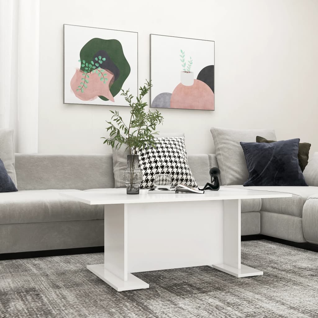 Coffee Table White 103.5x60x40 cm Engineered Wood