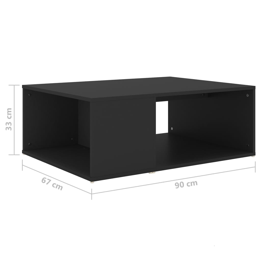 Coffee Table Black 90x67x33 cm Engineered Wood