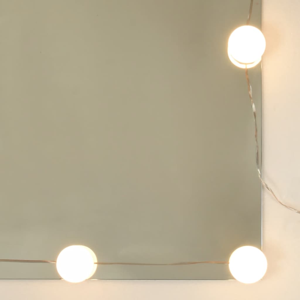 Mirror Cabinet with LED High Gloss White 76x15x55 cm