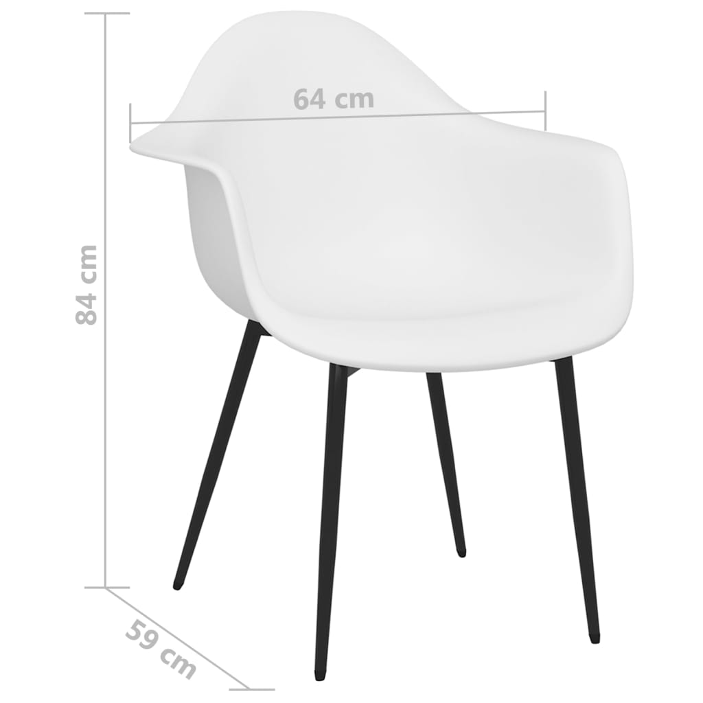 Dining Chairs 4 pcs White PP