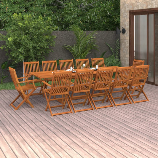 13 Piece Garden Dining Set Solid Acacia Wood