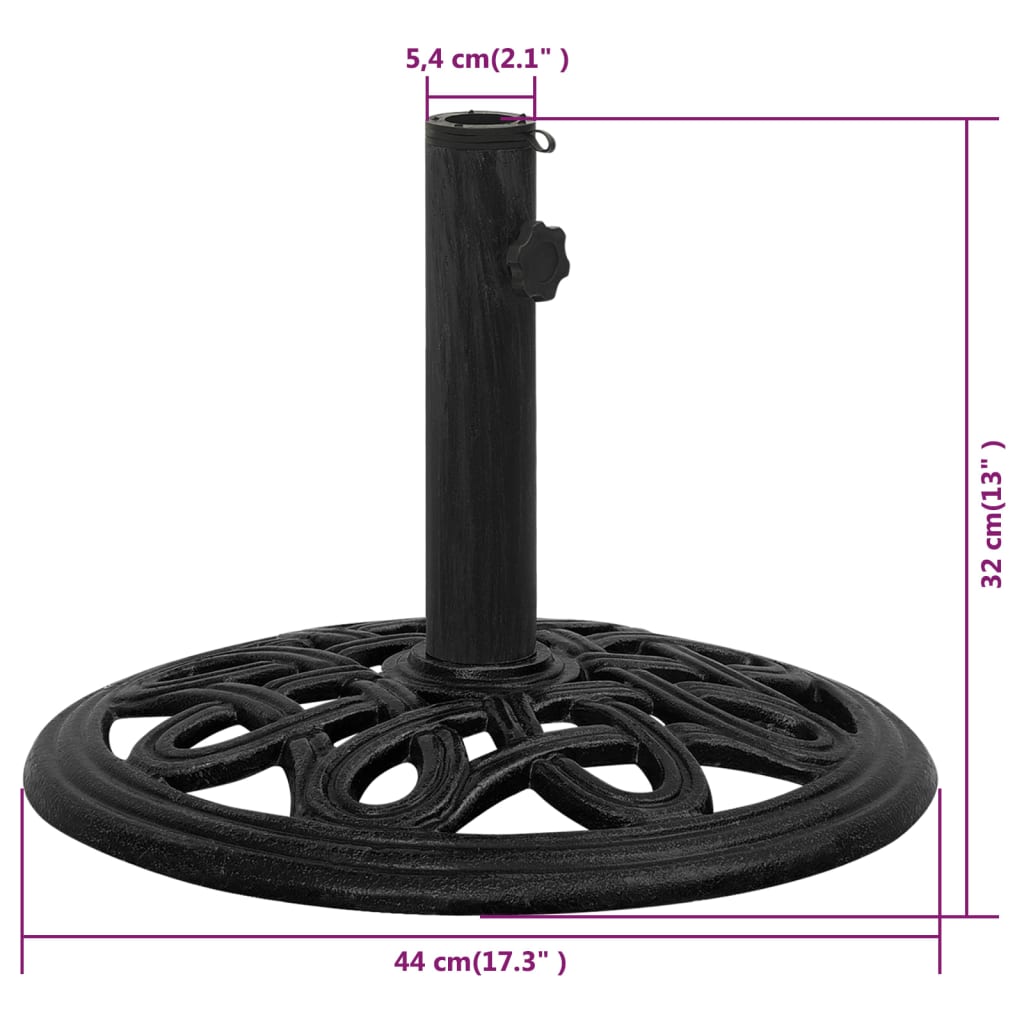 Umbrella Base Black 44x44x32 cm Cast Iron