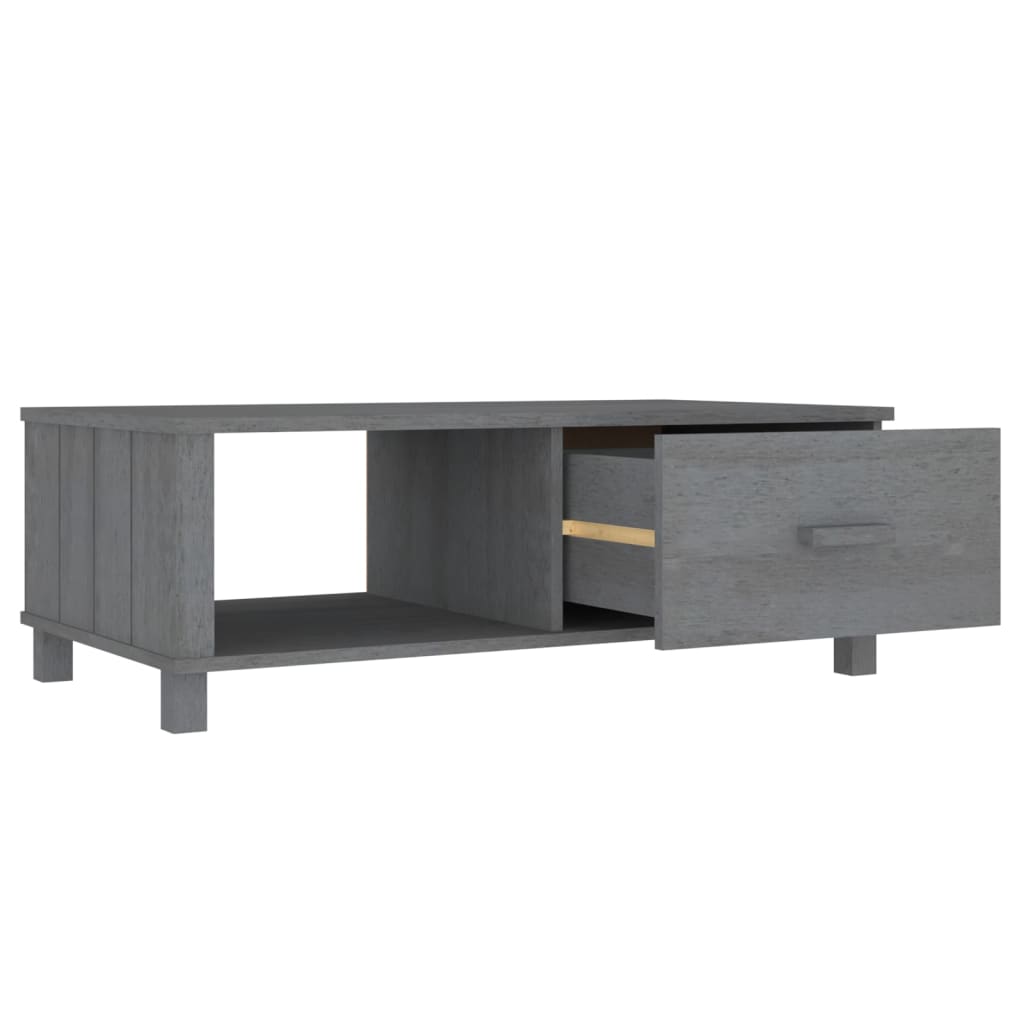 Coffee Table HAMAR Dark Grey 100x55x35 cm Solid Wood Pine