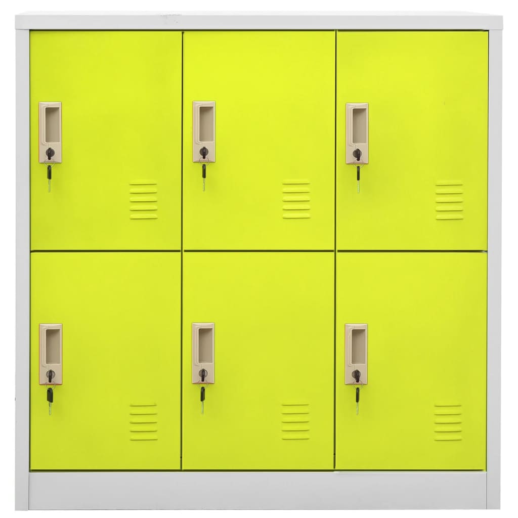 Locker Cabinets 5 pcs Light Grey and Green 90x45x92.5 cm Steel