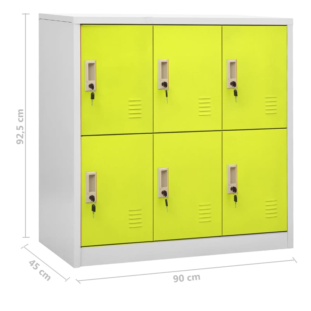 Locker Cabinets 5 pcs Light Grey and Green 90x45x92.5 cm Steel