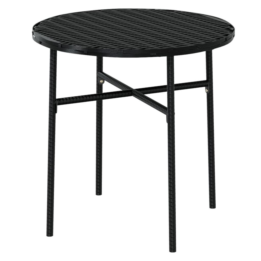 3 Piece Garden Dining Set Poly Rattan Black