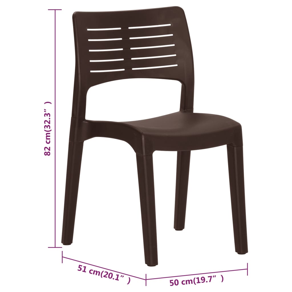 Garden Chairs 2 pcs Mocha Polypropylene