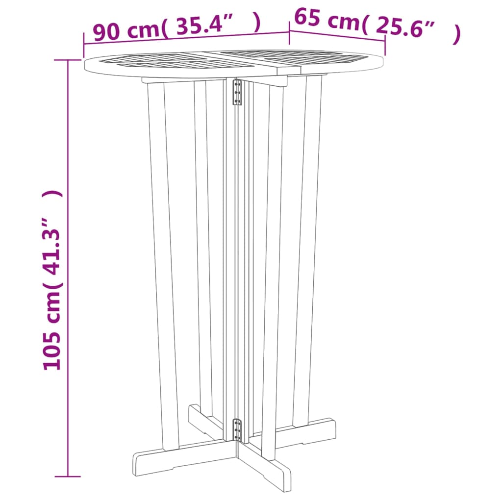 5 Piece Folding Bar Set Solid Wood Teak