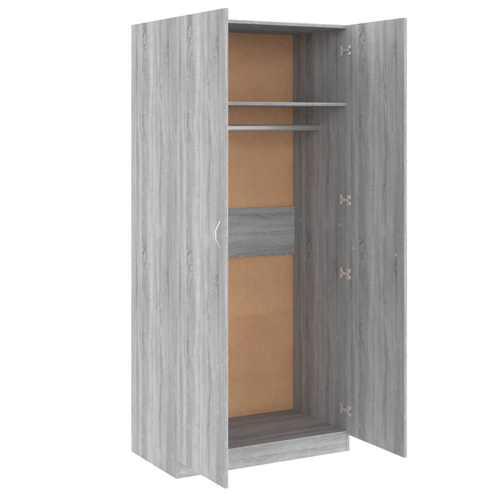 Wardrobe Grey Sonoma 90x50x200 cm Engineered Wood
