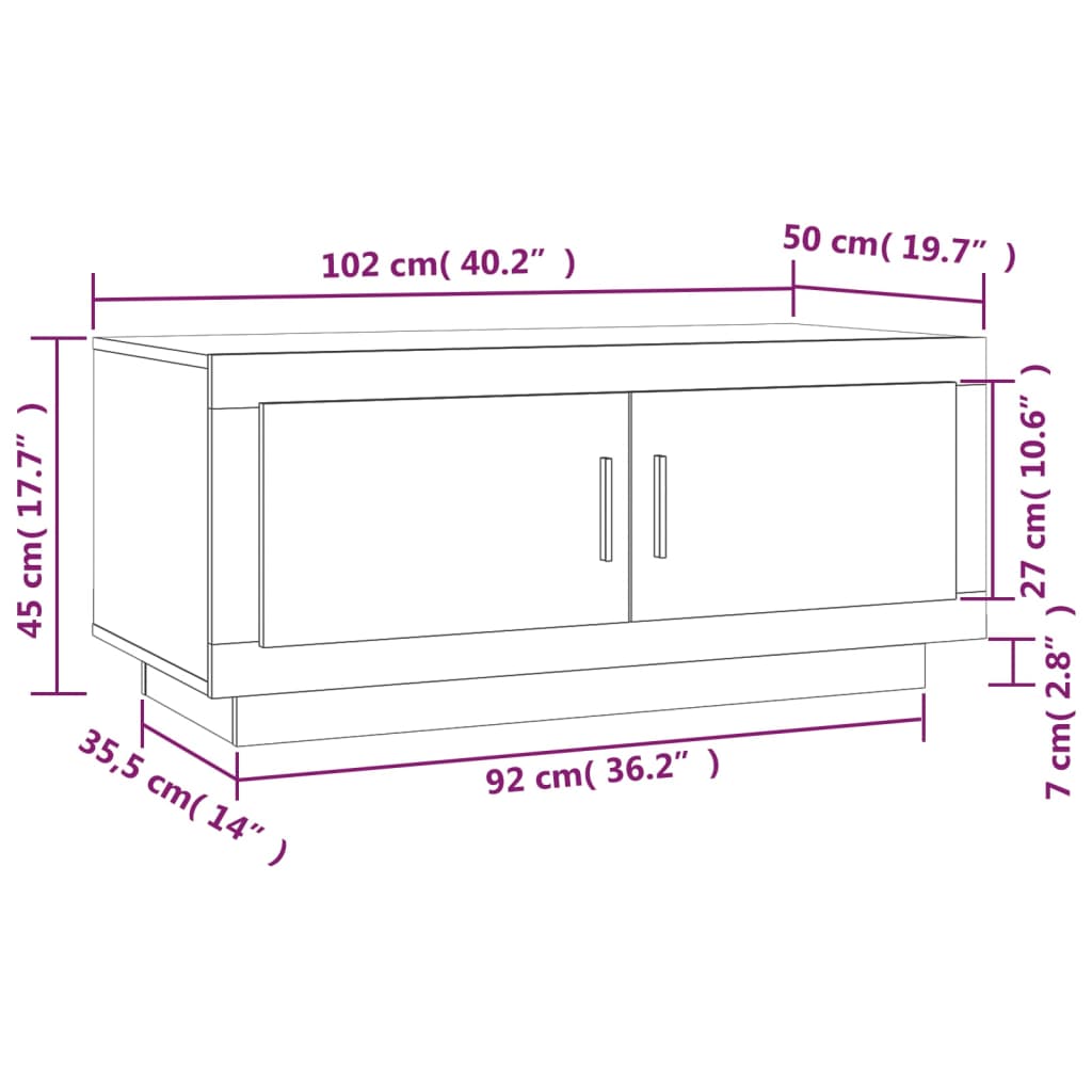 Coffee Table Concrete Grey 102x50x45 cm Engineered Wood