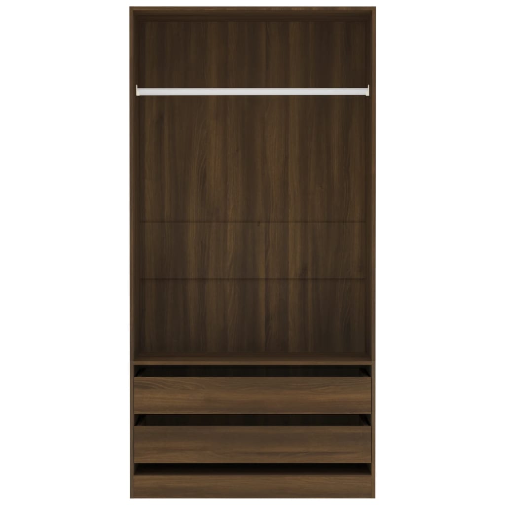Wardrobe Brown Oak 100x50x200 cm Engineered Wood
