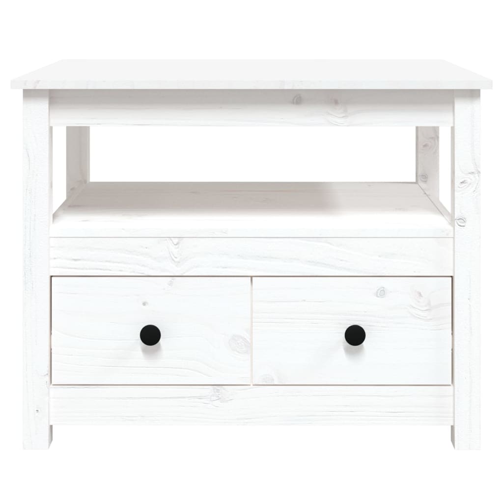 Coffee Table White 71x49x55 cm Solid Wood Pine