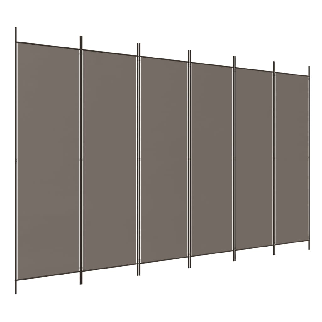 6-Panel Room Divider Anthracite 300x220 cm Fabric