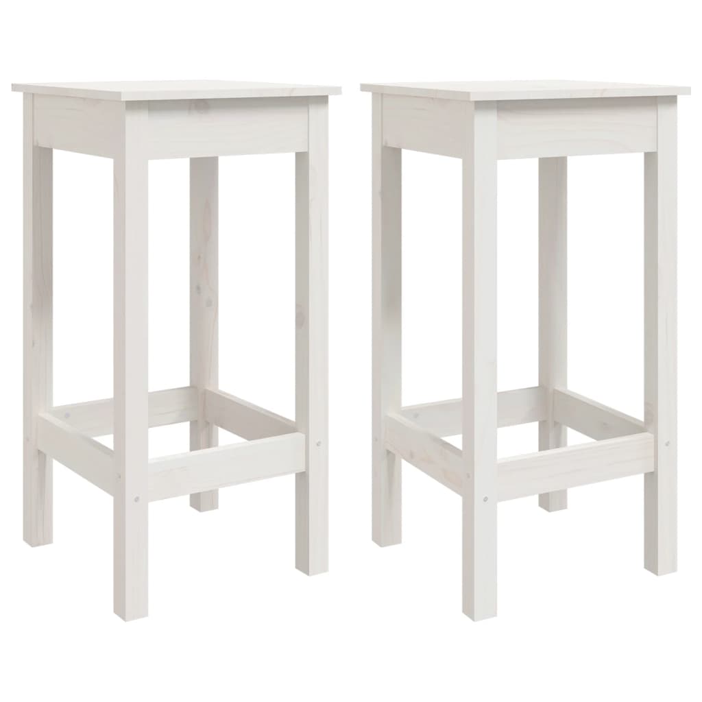 Bar Chairs 2 pcs White 40x40x78 cm Solid Wood Pine