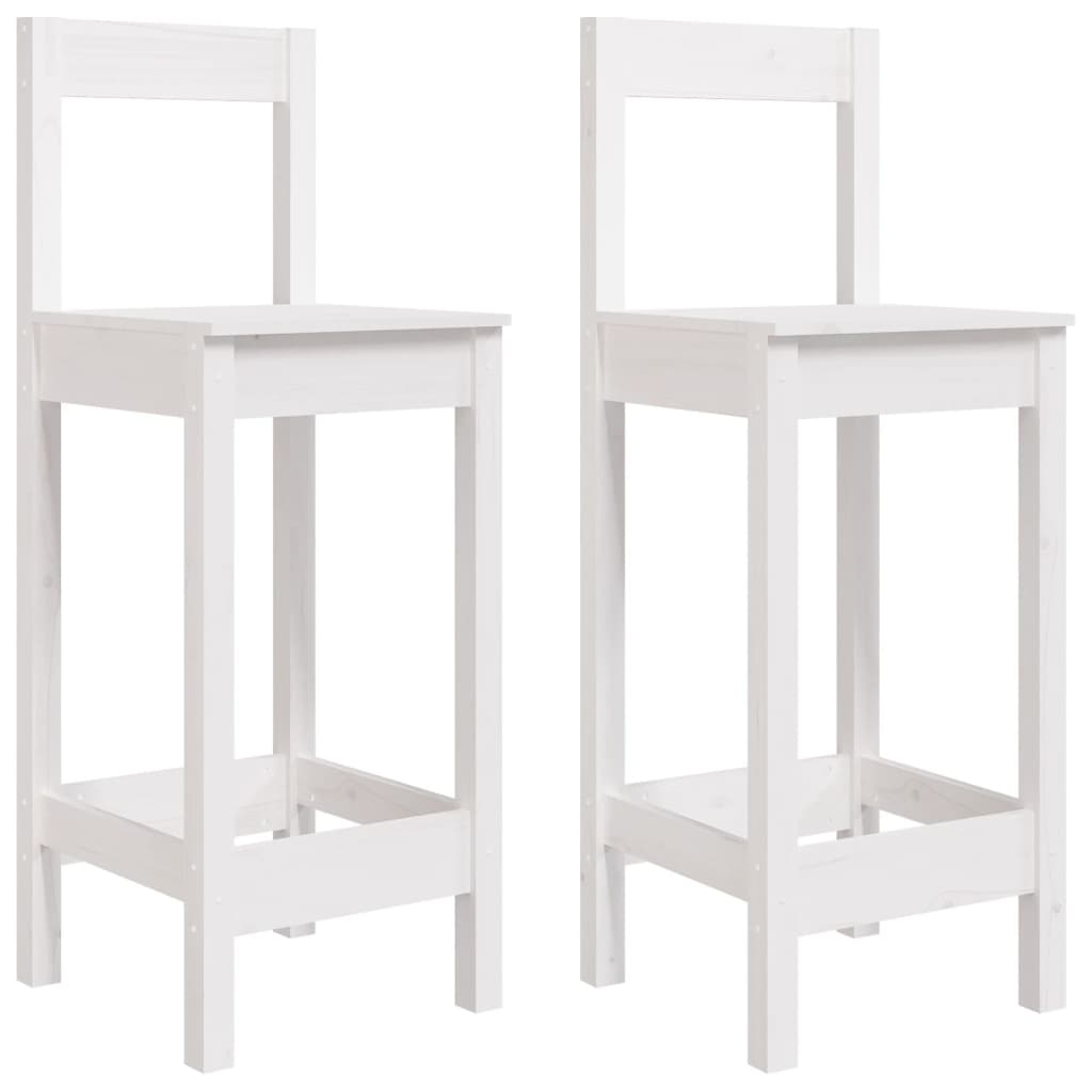 Bar Chairs 2 pcs White 40x41.5x112 cm Solid Wood Pine