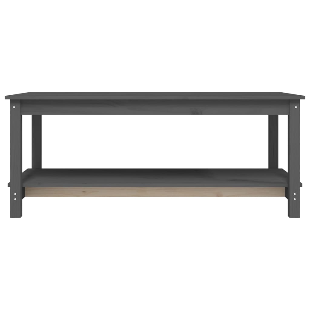 Coffee Table Grey 110x55x45 cm Solid Wood Pine