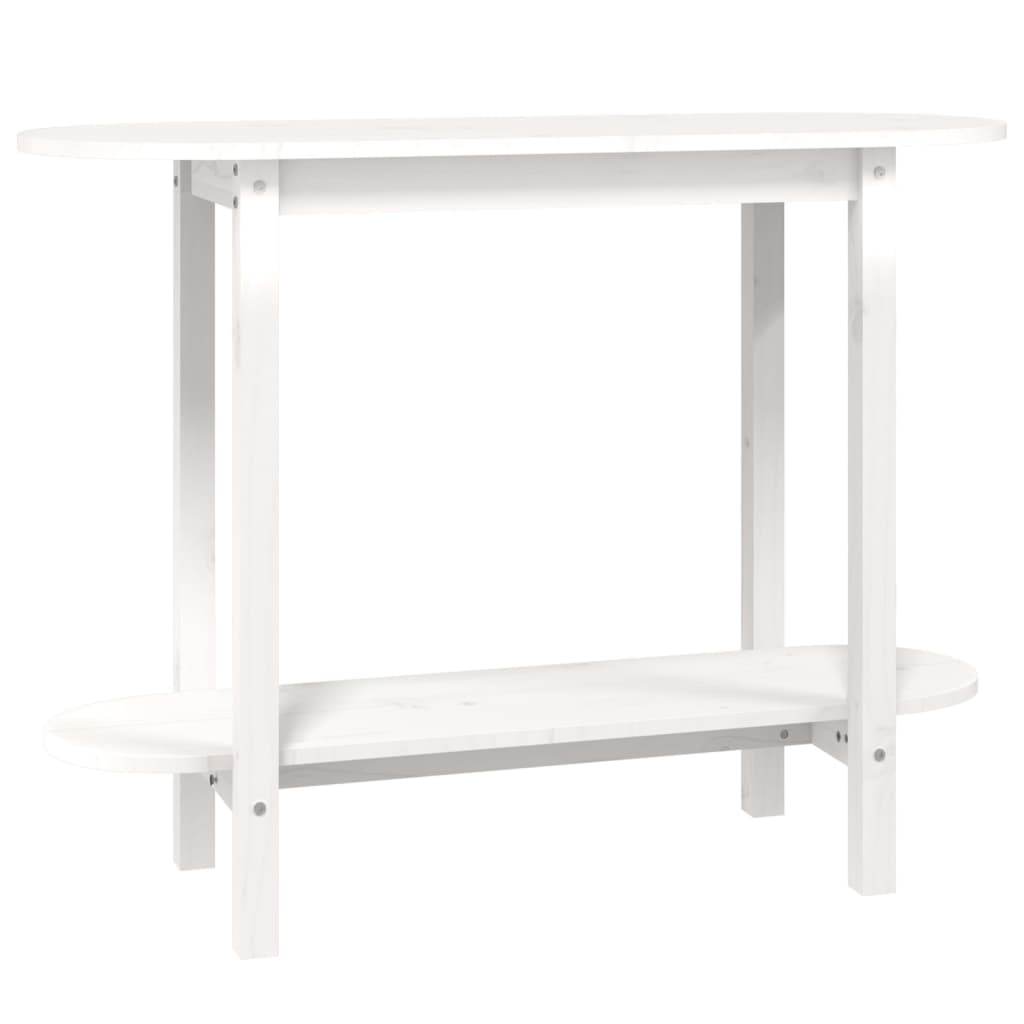 Console Table White 110x40x80 cm Solid Wood Pine