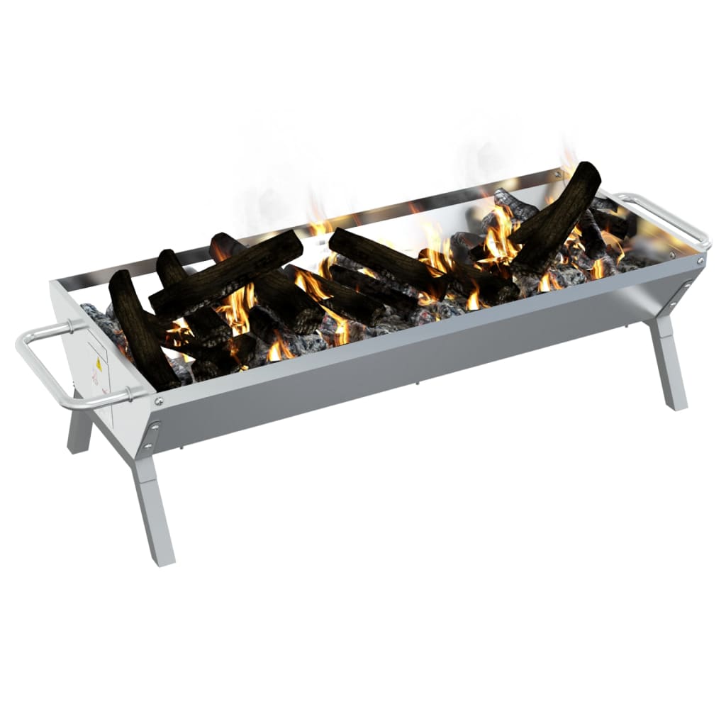 BBQ Tray Silver 118x42x30.5 cm Stainless Steel