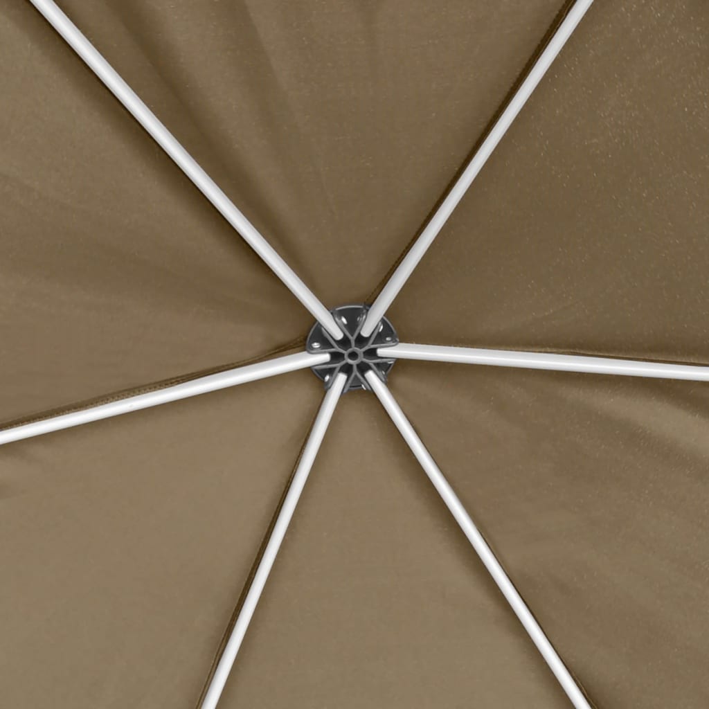 Hexagonal Pop-Up Marquee with Sidewalls 3.6x3.1 m Taupe 220g/m²