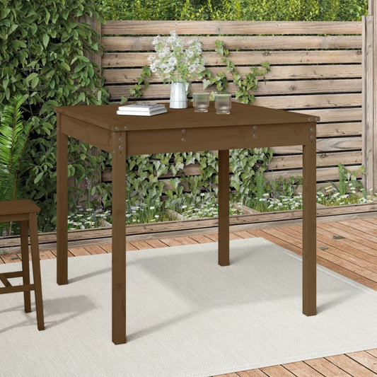 Garden Table Honey Brown 82.5x82.5x76 cm Solid Wood Pine