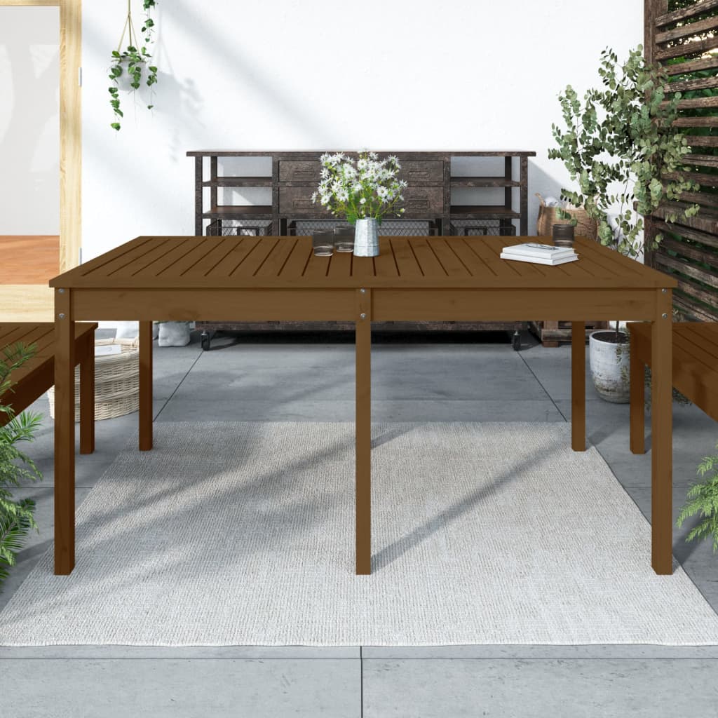 Garden Table Honey Brown 159.5x82.5x76 cm Solid Wood Pine